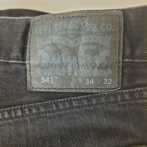 Levi's 541 Jeans 34x32 Athletic Taper Mens Black Stretch Fit Denim Levis - Picture 6 of 7